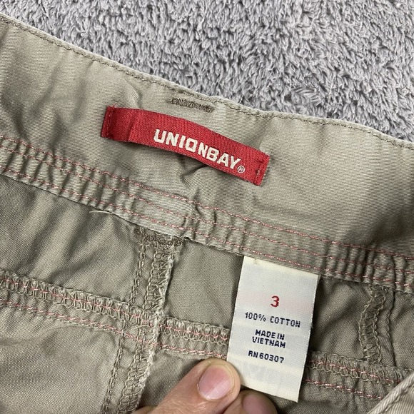 Union Bay Utility Cargo Shorts Womens 3 Cream Beige - Picture 9 of 13